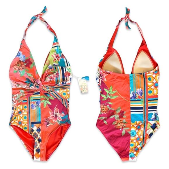 NWT Johnny Was Color Twist One Piece Swimsuit - Picture 5 of 16